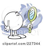 Royalty Free RF Clipart Illustration Of A Somber Moodie Character Looking At His Reflection In A Mirror