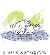 Poster, Art Print Of Moodie Character Up To His Elbows In Water