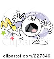 Royalty Free RF Clipart Illustration Of A Moodie Character Getting Bit By A Snake by Johnny Sajem