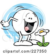Poster, Art Print Of Moodie Character Smiling At A Daisy