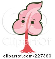 Royalty Free RF Clipart Illustration Of A Cute Tree With A Face 5 by Cherie Reve