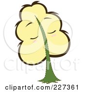 Royalty Free RF Clipart Illustration Of A Cute Tree With A Face 2 by Cherie Reve
