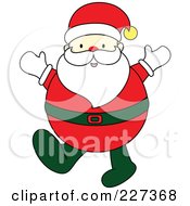 Poster, Art Print Of Chubby Santa Holding Up His Hands