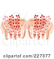 Poster, Art Print Of Elephant Pair With Heart Vines