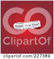 Poster, Art Print Of Cut Out Piece Of Happy New Year Paper On Gradient Red