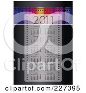 2011 Year Calendar Over Black With A Colorful Border On Top