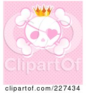Poster, Art Print Of Princess Crown Wearing An Eye Patch And Crown Over Pink