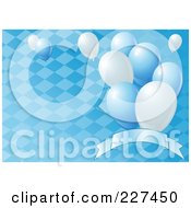 Poster, Art Print Of Blue Oktoberfest Background Of A Diamond Pattern Balloons And A Blank Banner - 1
