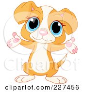 Poster, Art Print Of Cute Beagle Puppy Holding Out His Arms