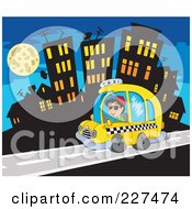 Poster, Art Print Of Cab Driver Driving Past A City At Night