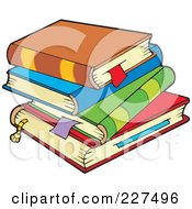 Royalty Free RF Clipart Illustration Of A Stack Of Colorful Books