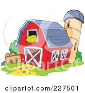 Poster, Art Print Of Red Barn By A Silo