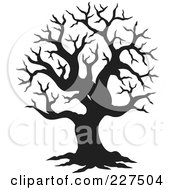 Royalty Free RF Clipart Illustration Of A Bare Tree Silhouette