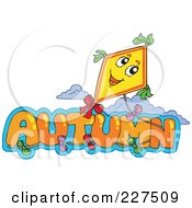 Poster, Art Print Of Happy Kite Flying Around The Word Autumn