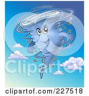 Royalty Free RF Clipart Illustration Of A Strong Tornado In A Blue Cloudy Sky