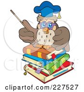 Poster, Art Print Of Professor Owl On A Stack Of Books Using A Pointer
