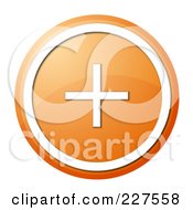 Royalty Free RF Clipart Illustration Of A Shiny Round Orange And White Plus Button