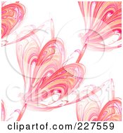 Poster, Art Print Of Seamless Orange And Pink Fractal Background Pattern Over White