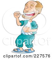 Royalty Free RF Clipart Illustration Of A Balding Man Laughing