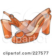 Pair Of Retro Styled Orange High Heels