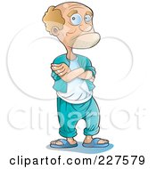 Royalty Free RF Clipart Illustration Of A Balding Man Standing With His Arms Crossed