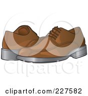 Royalty Free RF Clipart Illustration Of A Pair Of Brown Mens Shoes