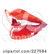 Royalty Free RF Clipart Illustration Of A Pair Of Red Lips 2
