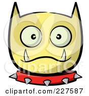 Royalty Free RF Clipart Illustration Of A Yellow Dog Face With A Spiked Collar