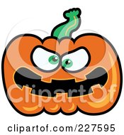 Royalty Free RF Clipart Illustration Of A Mad Jackolantern by Zooco