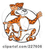 Royalty Free RF Clipart Illustration Of An Athletic Cheetah Running In A Circle