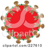 Royalty Free RF Clipart Illustration Of A Festive Red Wreath With Christmas Gingerbread Men by Maria Bell