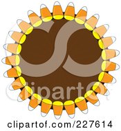 Royalty Free RF Clipart Illustration Of A Festive Brown Wreath With Halloween Candy Corn by Maria Bell
