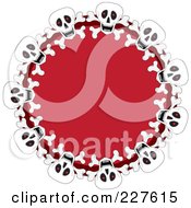 Royalty Free RF Clipart Illustration Of A Festive Red Wreath With Halloween Skulls