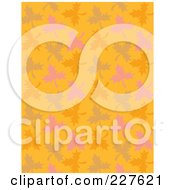 Background Pattern Of Autumn Leaves On Orange