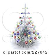 Poster, Art Print Of 3d Wire Christmas Tree With Colorful Ornaments