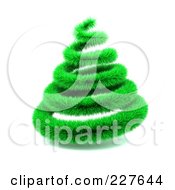 Poster, Art Print Of 3d Green Furry Garland Christmas Tree