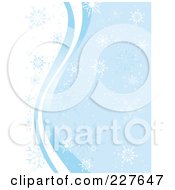 Poster, Art Print Of Blue And White Winter Background Of Waves And Snowflakes