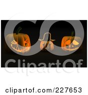 Royalty Free RF Clipart Illustration Of Three 3d Glowing Jackolanterns