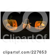 Poster, Art Print Of Three 3d Glowing Jackolanterns