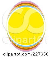 Royalty Free RF Clipart Illustration Of A Yellow Urban Oval Frame With Colorful Trim