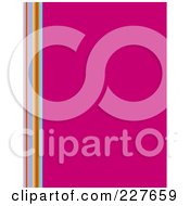 Royalty Free RF Clipart Illustration Of A Majenta Background With Vertical Colorful Lines On The Left Edge