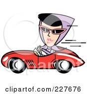 Royalty Free RF Clipart Illustration Of A Retro Woman Driving A Convertible Car by Andy Nortnik #COLLC227676-0031