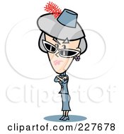 Royalty Free RF Clipart Illustration Of A Mad Retro Granny Woman Standing With Her Arms Crossed by Andy Nortnik