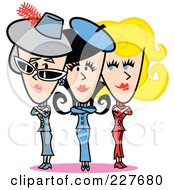 Royalty Free RF Clipart Illustration Of A Retro Granny And Two Women With Their Arms Crossed
