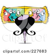 Royalty Free RF Clipart Illustration Of A Retro Woman Viewing Abstract Art In A Museum by Andy Nortnik