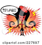 Royalty Free RF Clipart Illustration Of A Mad Retro Woman Cursing by Andy Nortnik