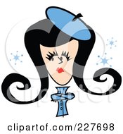 Royalty Free RF Clipart Illustration Of A Retro Woman Standing With Her Arms Crossed In The Snow