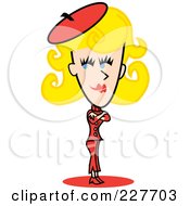 Royalty Free RF Clipart Illustration Of A Retro Blond Woman Standing With Her Arms Crossed