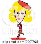 Poster, Art Print Of Retro Blond Woman Standing And Leaning With Her Arms Crossed