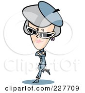 Royalty Free RF Clipart Illustration Of A Mad Retro Granny Woman Leaning With Her Arms Crossed